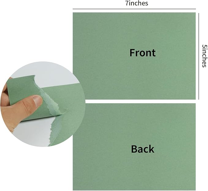 50 Sheets Blank Cardstock Paper 250 GSM Thick Heavy Cards Stock for DIY Art Projects, Card Making, Postcards, Greeting Cards, Birthday Party, Wedding Invitation (Sage-Green, 5x7 inches)-DeskLoop Office