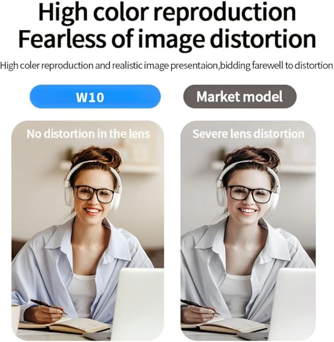 Hprosper 2K/5M Webcam with PC/Laptop/Mac, Computer Camera with Low-Light Correction/Beauty, AI Noise-Canceling Microphone, Adjustable Field of View, Built-in Privacy Shutter, Ideal for Meetings-DeskLoop Office