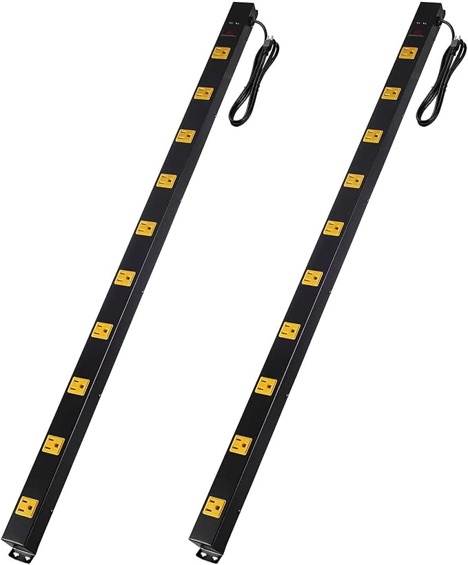 10-Outlet Heavy Duty Power Strip Surge Protector Metal Long Extension Cord 6-Foot, SGS Certified,Black(1000J)…-DeskLoop Office