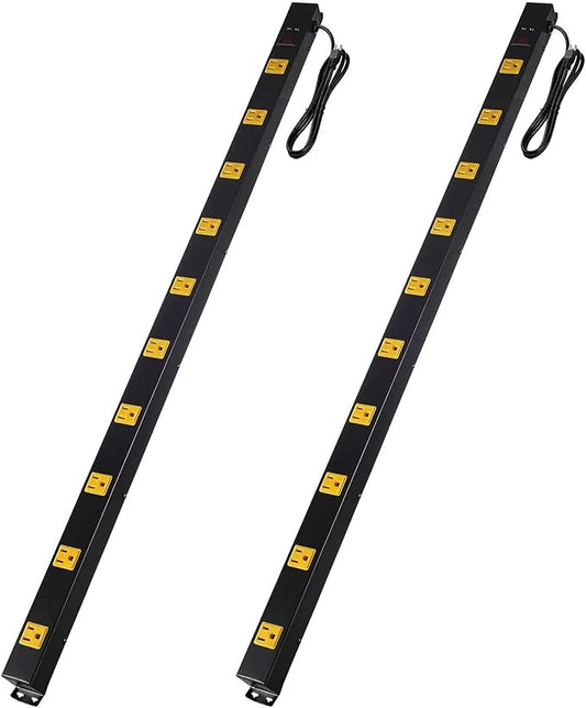 10-Outlet Heavy Duty Power Strip Surge Protector Metal Long Extension Cord 6-Foot, SGS Certified,Black(1000J)…-DeskLoop Office