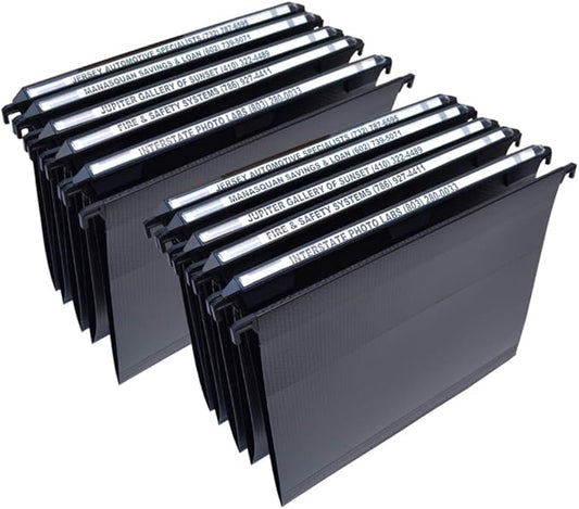 Ultimate Office MagniFile Hanging File Folders V Base Letter Size with 11 inch Magnified Indexes That Double The Size of Your File Titles to Find Files Fast. (Set of 10 Black)-DeskLoop Office