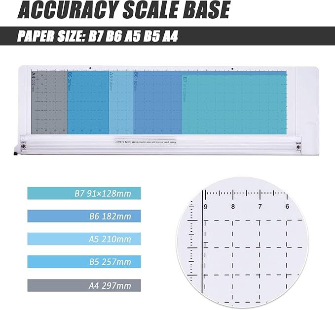 TIANSE Paper Trimmer 12” 8 to 12 Sheet Capacity Paper Cutter Guillotine with Safety Blade Lock Heavy Duty Plastic Base Paper Cutting Board for Home Office School White-DeskLoop Office