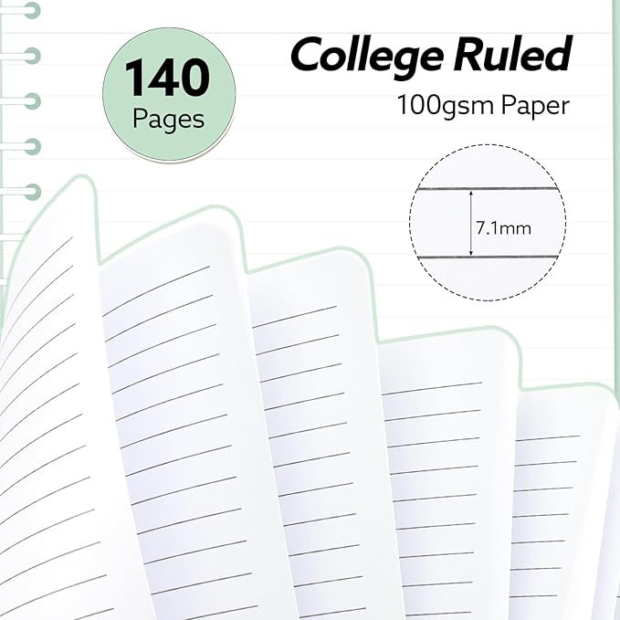 3 Pcs Spiral Notebook 5.9x8.3, 140 Pages Small Notebook for Women A5 College Ruled Journals Cute Notebooks with Large Pockets and Index Stickers for Home School Office Use(Purple, Green, Blue)-DeskLoop Office