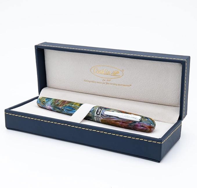 Conklin 1898 Fountain Pen, Misto Green - 14KT Gold Fine Nib | Luxury Writing Instrument with Unique Resin Blend | 14KT Gold Nib Made in Germany | Ideal for Pen Enthusiasts-DeskLoop Office