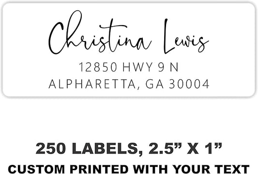 White Address Labels - Personalized Name Stickers, Custom Printed Return Mailing and Shipping Labels for Envelopes, Packages, Business, Home Use (Signature)-DeskLoop Office