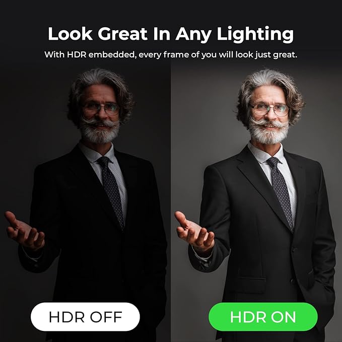 OBSBOT Meet AI-Powered 4K Webcam, AI Framing & Autofocus, Webcam with Microphone, Background Bokeh, 60 FPS, HDR Low-Light Correction, Beauty Mode, Webcam for PC, Streaming, Conference, Gaming, etc.-DeskLoop Office