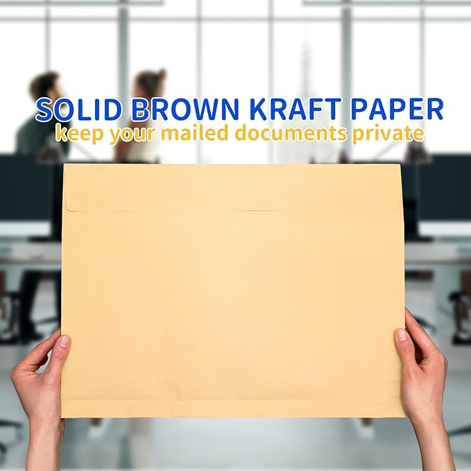 20 Pcs 14 x 18 x 1.6 Inch Large Expandable Catalog Envelopes Manilla Kraft Peel and Seal Envelopes Light Large Mailing for Office Home Documents Magazines Photos Storage Organizing(Brown)-DeskLoop Office