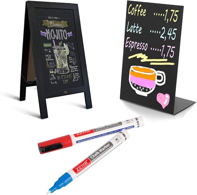 ZEYAR Liquid Chalk Marker-Wet Erase Marker, 24 Colors, 1.2mm Fine Tip for Detailed Drawing, Writes on Nonporous Chalkboards, Bistro Boards, Windows, Plastic and more (24 Colors)-DeskLoop Office