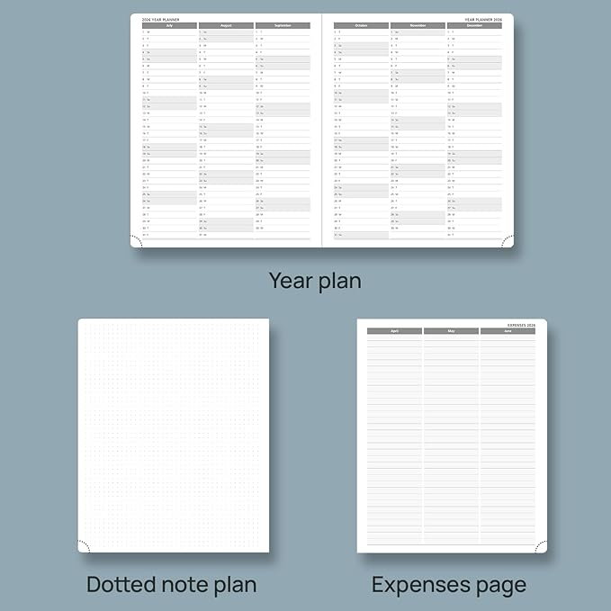 POPRUN 2026 Planner (Large Size 8.5''x 10.5'' Hardcover) - Daily Weekly and Monthly Calendar Agenda 2026 Appointment Book with Hourly Time Slots, Monthly Tabs, 100 GSM - Violet-DeskLoop Office