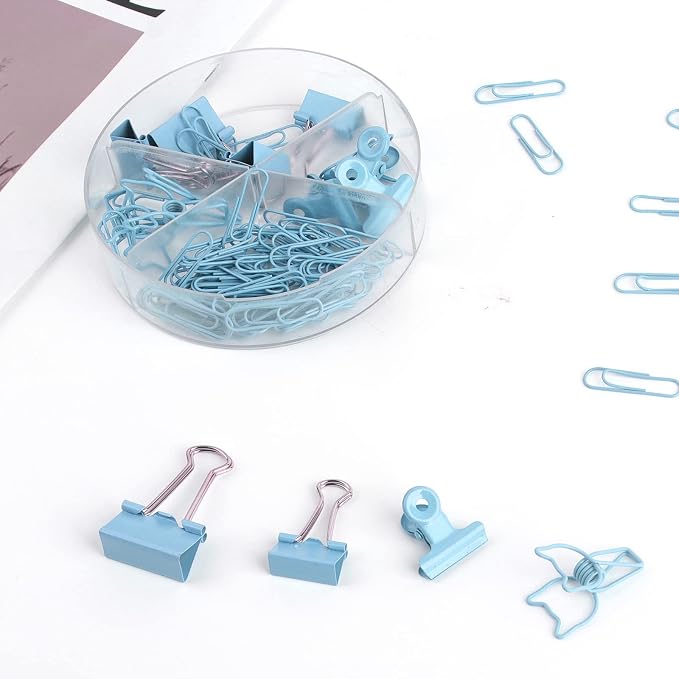 Paper Binder and Clips Set, Metal Assorted Sized Binders - Image 7