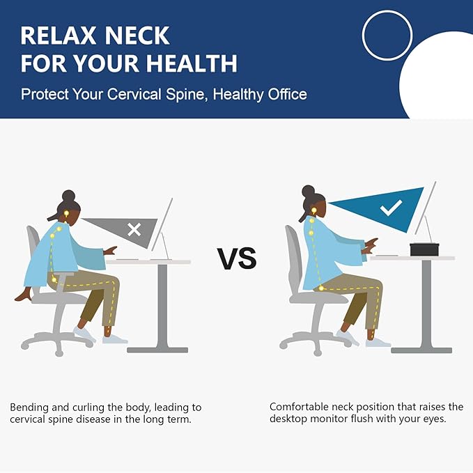 FITUEYES Monitor Stand - 2 Tier Computer Monitor Riser Shelf, Wood Desktop Stand for Laptop Computer Screen, Desk Organization, Office Supplies-DeskLoop Office