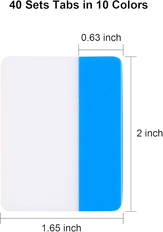Jovitec 800 Pcs 40 Sets Sticky Tabs 2 Inch Colored Index Tabs Writable and Repositionable Labels for File Folders Books Reading Notes Classify File(Fresh Colors)-DeskLoop Office