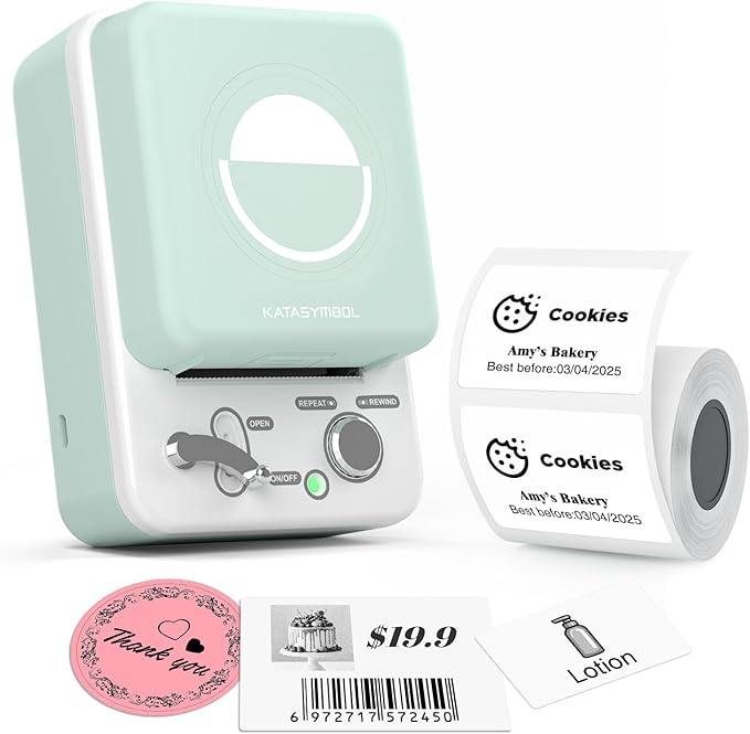 SUPVAN T50M Plus Bluetooth Label Maker Machine with Tape, High Printing Clarity, Versatile App with 40+ Fonts and 450+ Icons, Inkless Labeler for Business, Home, Office Organization, Green-DeskLoop Office