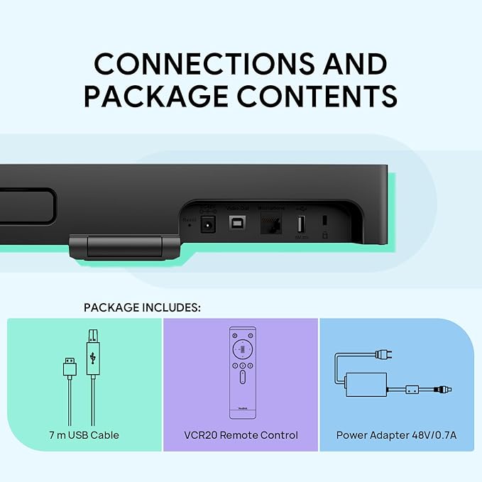 Yealink UVC34 4K Conference Room Camera System 10 Microphone 8 MP All-in-One Video Conferencing System AI Auto Framing 120° Field of View Microsoft Teams Certified Webcam Zoom Rooms USB-A-DeskLoop Office