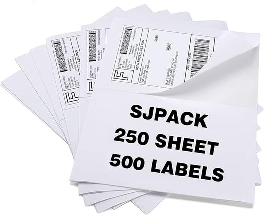 Half Page Self Adhesive Shipping Labels, 8.5" x 5.5" Shipping Labels Compatible Laser & Inkjet Printer 2 Label Per Sheet (250 sheets-500 Label)-DeskLoop Office