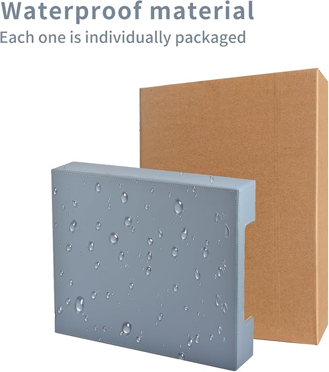 Leather Letter Tray, Office Supplies Desk Organizer for Mail Paper Files Magazines Jewelry Cosmetics,Luxury Letter Holder&Multipurpos Stackable Storage Box Office Desktop,Grey-DeskLoop Office