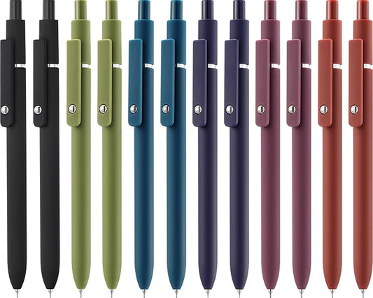 LINFANC Gel Pens, 12 Pcs 0.5mm Quick Dry Black Ink Pens Fine Point Smooth Writing Pens for Journaling Aesthetic Pens Retractable Gel Pens School Supplies Black Pens Gel Ink Pen Office Supplies-DeskLoop Office