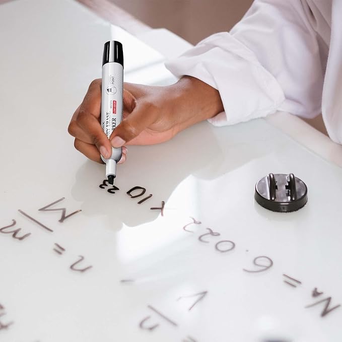 Comix Low Odor Dry Erase Markers, 12 Bulk Black Color Whiteboard Markers, Chisel Tip Thick Markers for Kids Teachers-DeskLoop Office