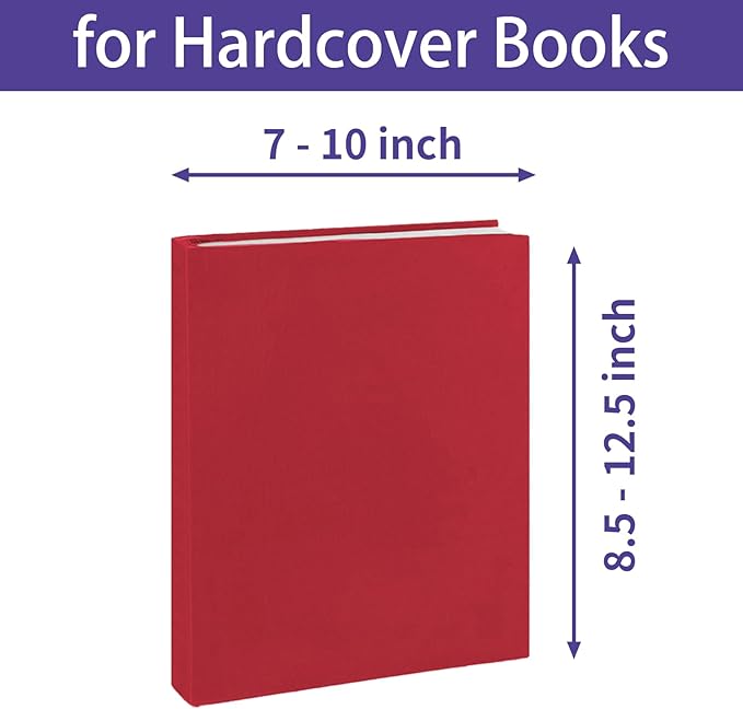 KICNIC Jumbo Book Covers 7 Pack, 9x11 Inch Stretchable Book Sox Suitable for Most Hardcover Books, Up to 10 Inch x 12.5 Inch, Washable and Reusable Protective Textbook Covers with Label Sticker-DeskLoop Office