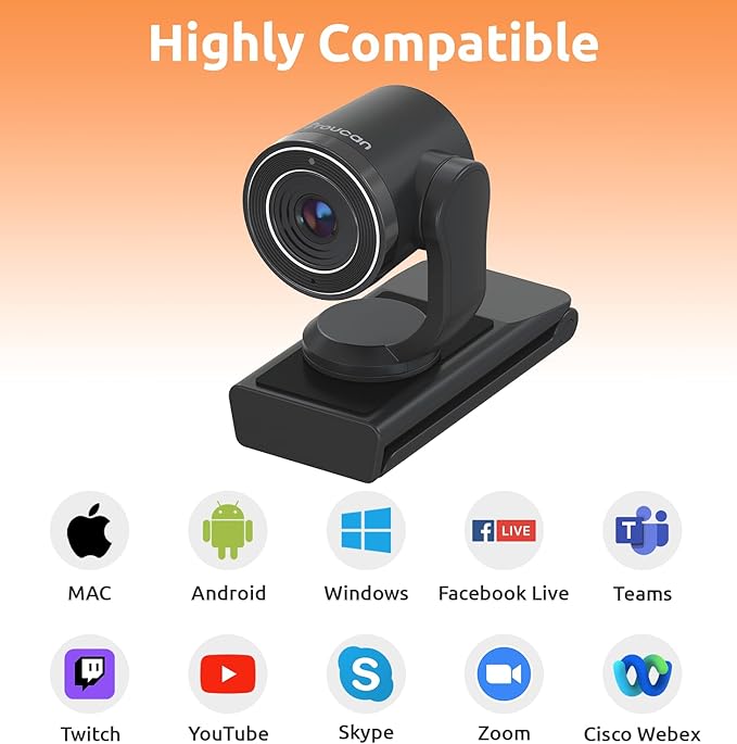 TOUCAN 1080P Webcam with Microphone,FHD Streaming Camera with 1080P/60fps,Privacy Protection Plug Play Ultra Compact Web Cam w/ 89°View for Computer/Meeting/Online Classes/Zoom/YouTube-DeskLoop Office