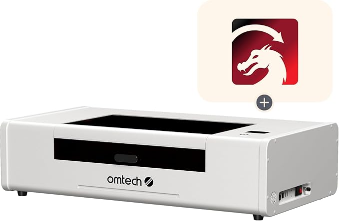 OMTech 55W Polar Lite, Desktop CO2 Laser Engraver and Cutter, 20"x12" Compact Laser Engraving Machine with Built-in Exhaust Fans & 0.5gal Water Tank, Laser Cutting Machine for Wood Acrylic Glass More-DeskLoop Office