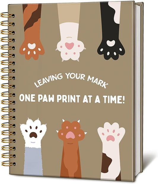 Funny Cat Notebook, Cats Lover Gifts Notebooks for Note Taking, Cat Mom Lady Gifts for Women Journal, Leaving Your Mark Cute Kitten Paws Journals for Writing, 5.5x8.3 Inch-DeskLoop Office