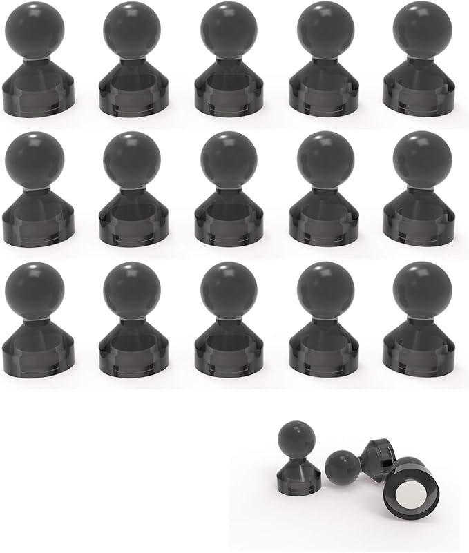 Ant Mag Magnetic Push Pins Strong Push Pin Magnets for Fridge Whiteboards Calendars Maps in School & Office Pack of 18 Black-DeskLoop Office