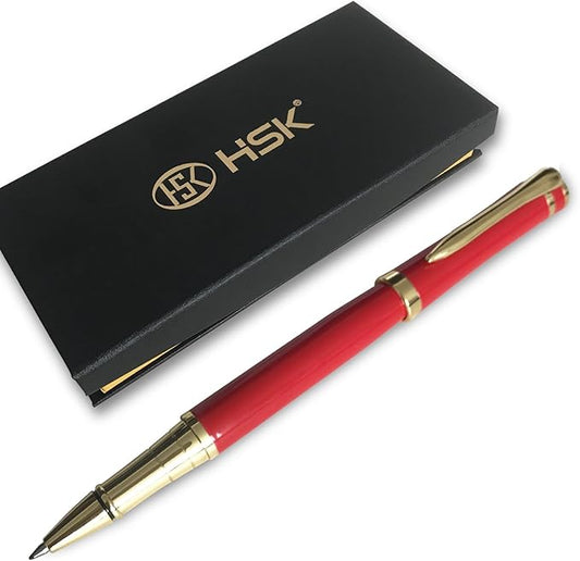 HSK Luxury Ballpoint Pens gift Pen Black Refill Line width 0.5mm,Best Ball Pen Gift Set for Men & Women Professional Executive,Office,Nice Pens Classy Gift Box (Red)-DeskLoop Office