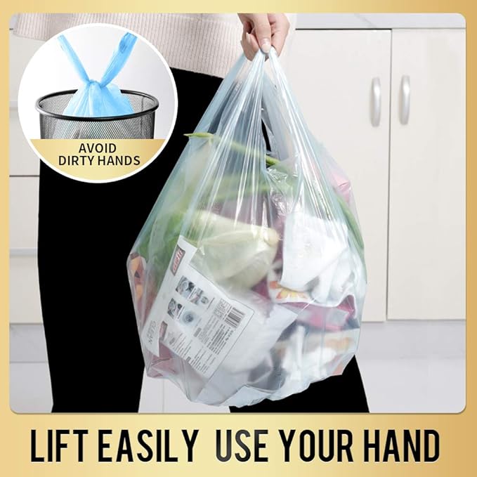 Handle Trash Bags 4 Gallon 100 Counts Small Garbage Bags for Office,Kitchen,Bedroom Waste Bin, Rubbish,Trash Can Liner-DeskLoop Office