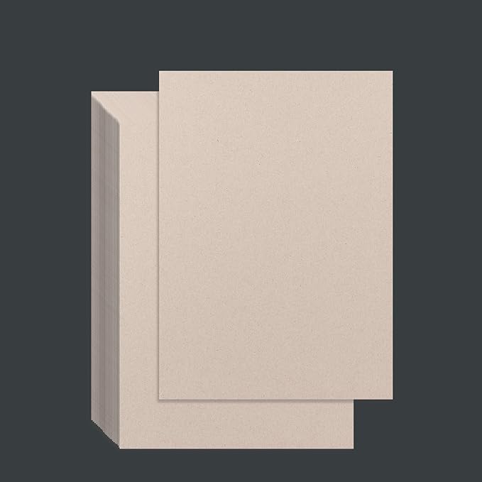 25 Pcs Book Board, Binder Board, Cover Board, Heavy Duty Chipboard for Book Binding, DIY Cardboard (Gray, A4 80PT)-DeskLoop Office