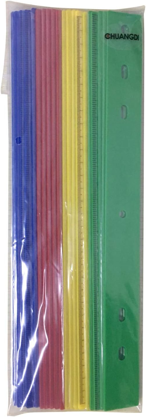 Chuangdi 20 Pieces 12 Inch Rulers Bulk Plastic Colorful Rulers for Kids Student Classroom School Office(6 Hole,Solid Color)-DeskLoop Office