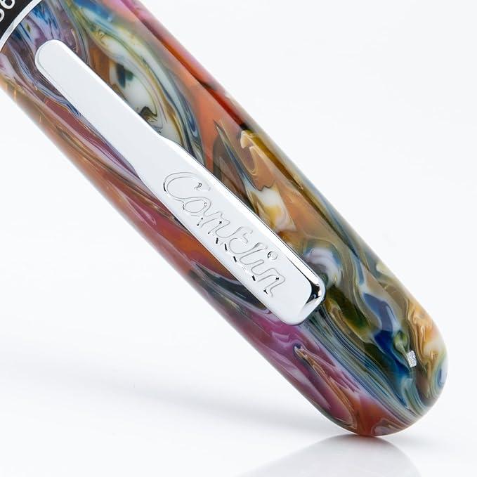 Conklin 1898 Fountain Pen, Misto Green - 14KT Gold Fine Nib | Luxury Writing Instrument with Unique Resin Blend | 14KT Gold Nib Made in Germany | Ideal for Pen Enthusiasts-DeskLoop Office