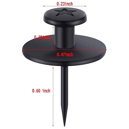 Push Pins Picture Hangers Double Headed Thumb Tacks Wall Hooks for Wall Hangings Picture Hangers Nails Small Photo Hanging Hook Pins for Home Office Photo Decor(Black,80 Pieces)-DeskLoop Office