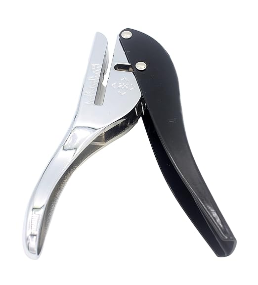 Hand-held 5/64 inch 2mm Round Heavy Duty Metal Silver Single Circle Hole Punch for ID Cards PVC Cards Badge Photos-DeskLoop Office