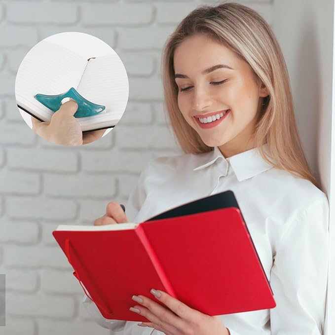 Thumb Book Page Holder for Reading 2Pack,Starry Ring Opener Bookmark,Readers Reading Finger Holder Book Lovers Gifts (Green, Purple)