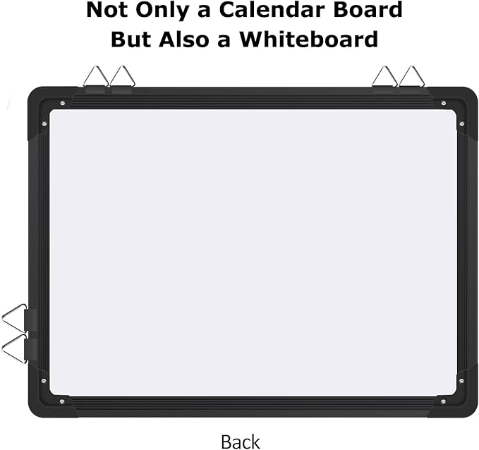 EAONE 16x12 in Double Side Whiteboard Calendar & Cork Board Combo for Wall, 3 in 1 Magnetic Dry Erase Whiteboard Monthly Calendar and Bulletin Board with Aluminum Frame for Home Office Kitchen-DeskLoop Office