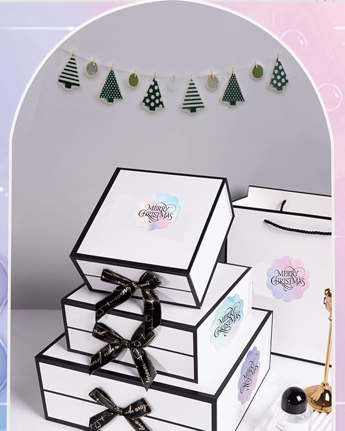 2''×2‘’ Flower Thermal Sticker Labels, Self-Adhesive 2 Inch Round Direct Thermal Labels, Multi-Purpose Sticker Label for DIY Logo Design,Name Tag,QR Code, 500 pcs/1 Roll, Starry Sky-DeskLoop Office