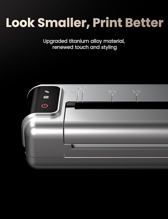 Phomemo Q302 Upgraded Portable Printers Wireless for Business, Ultra-Small Bluetooth Printer for Mobile Printing, 2400mAh Battery can Reverse Charging, 300dpi Inkless Printer Support 8.5X11 US Letter-DeskLoop Office