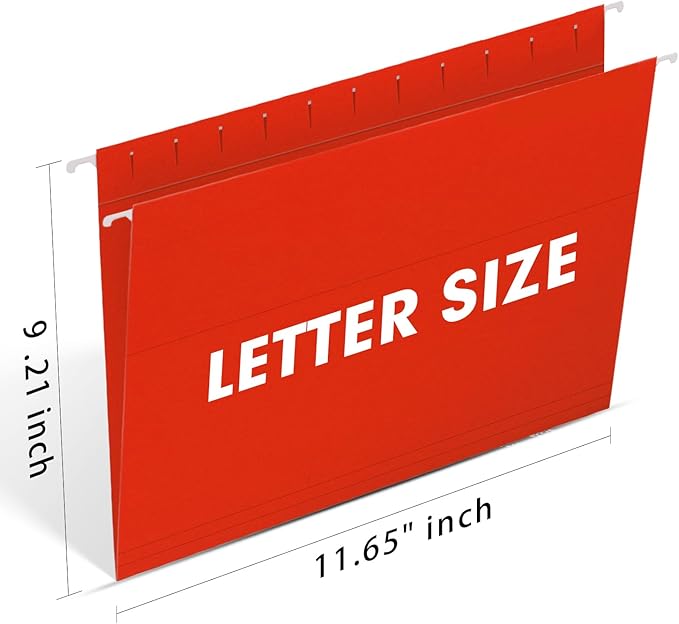 Hanging File Folders, RAZCC 30 Pack Reinforced Hanging Folders Letter Size, Designed for Bulky Files, Filing Cabinet, Adjustable Tabs, Assorted Colors-DeskLoop Office