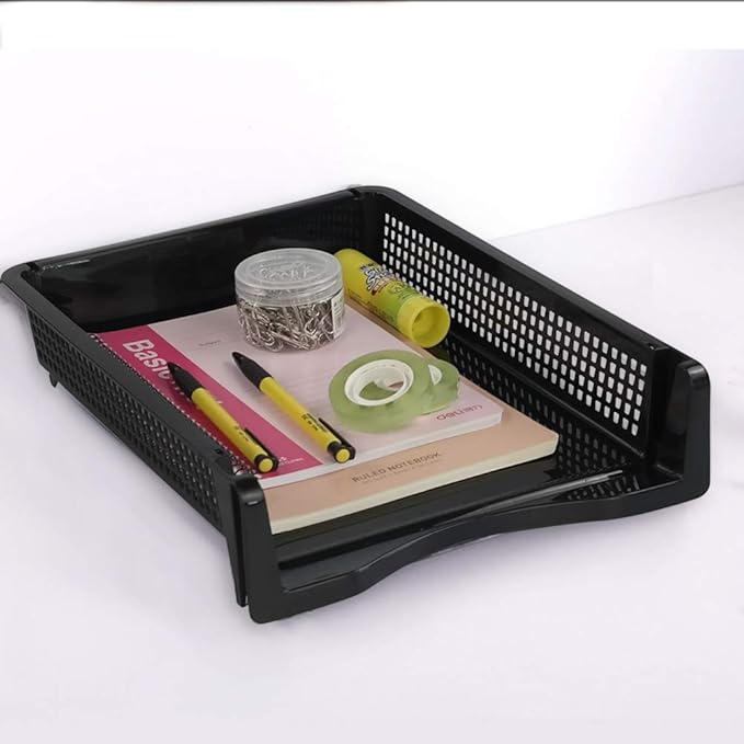 Ggbin 6-Tier Desktop A4 Paper Organizer Tray, Stackable File Trays for Storage, Black-DeskLoop Office