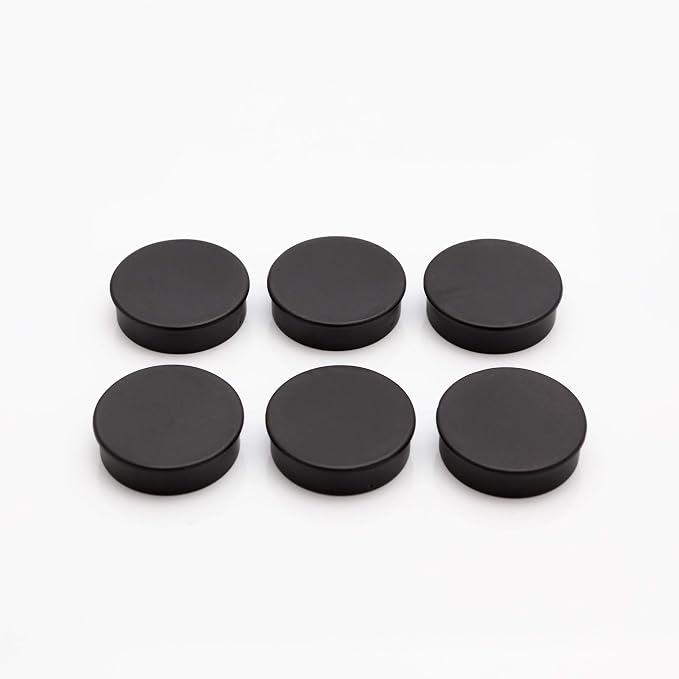 Bullseye Office 24 Round Black Fridge Magnets, Button Shaped, Small Colorful - Image 7