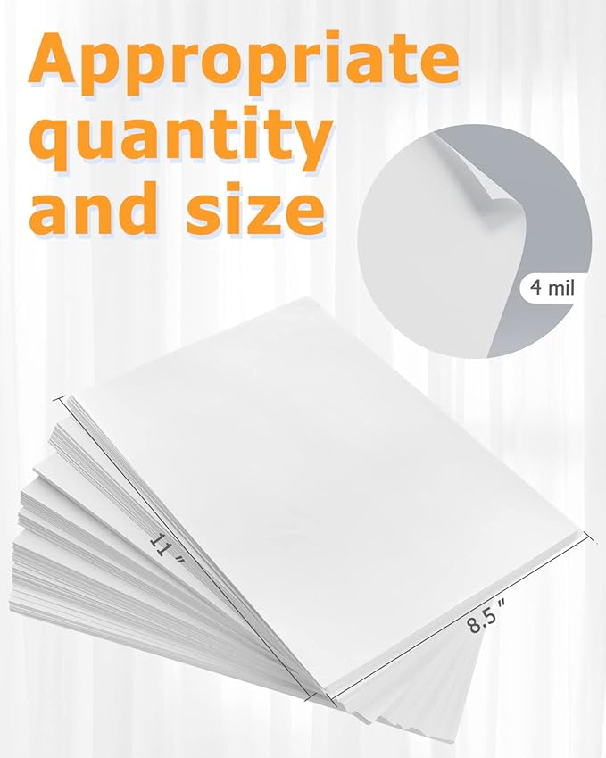 Lzerking Premium Printable Vinyl for Inkjet Printer Sticker Papers 200 Matte 8.5’’x11’’ Waterproof White Lables Decal Paper for Cricut-DeskLoop Office