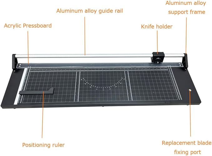 INTBUYING 36 Inch Commercial Manual Precision Rotary Paper Trimmer with an Angle Line Smart Rotary Paper Cutter for Cutting Photo Paper, Film, hot and Cold Laminating Paper, etc-DeskLoop Office
