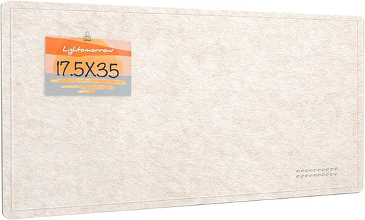 Bulletin Board, 35 x 17 1/2 Inches Felt Pin Board - Decorative Cork Alternative for Wall, Foldable Picture Self-Adhesive Vision Prayer Board With 20 Pushpins - Oatmeal-DeskLoop Office