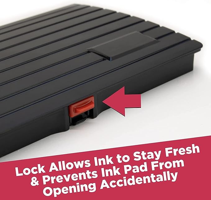 Large Premium Gray Ink Stamp Pad - 5" by 7" - Quality Felt Pad - Case with Closing snap-DeskLoop Office