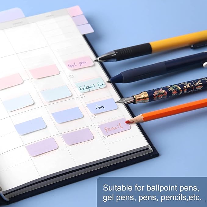 420 pcs Index Tabs, 3 Sizes Colored Page Markers, Writable and Repositionable Book Tabs, Page Tabs for Reading Notes, Books and Classify Files(Light Color)-DeskLoop Office