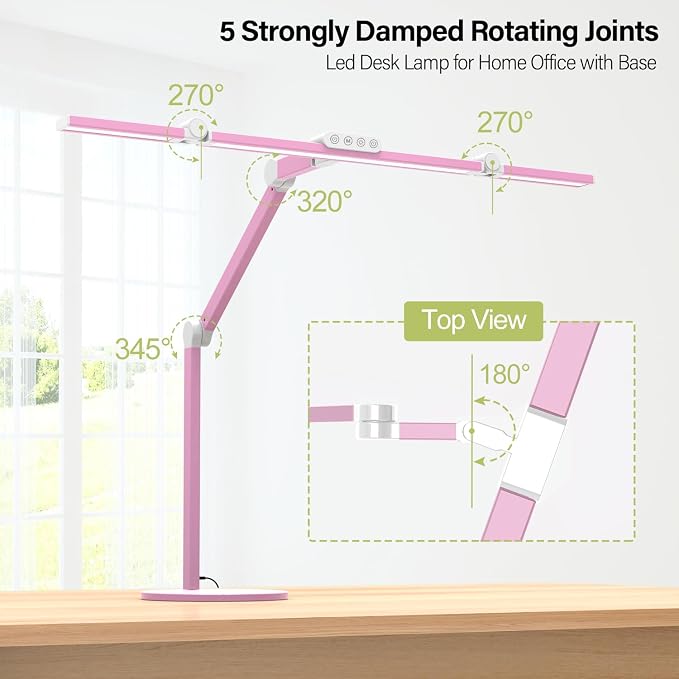 Micomlan Led Desk Lamp with Base, Adjustable Tall Architect Desk Light - Image 6
