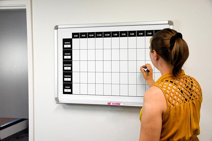 Work Week Dry-Erase Scheduling Whiteboard 48" x 36" - Image 4