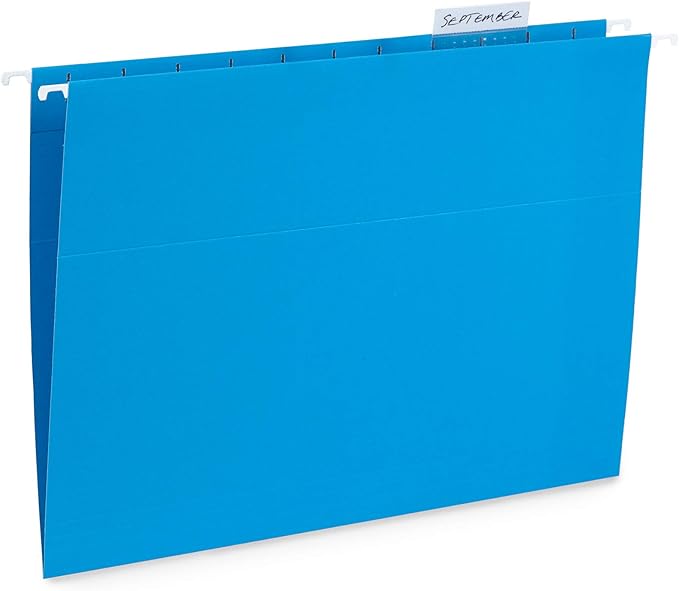 Blue Summit Supplies Hanging File Folders, 25 Reinforced Hang Folders, Designed for Home and Office Color Coded File Organization, Letter Size, Blue, 25 Pack-DeskLoop Office