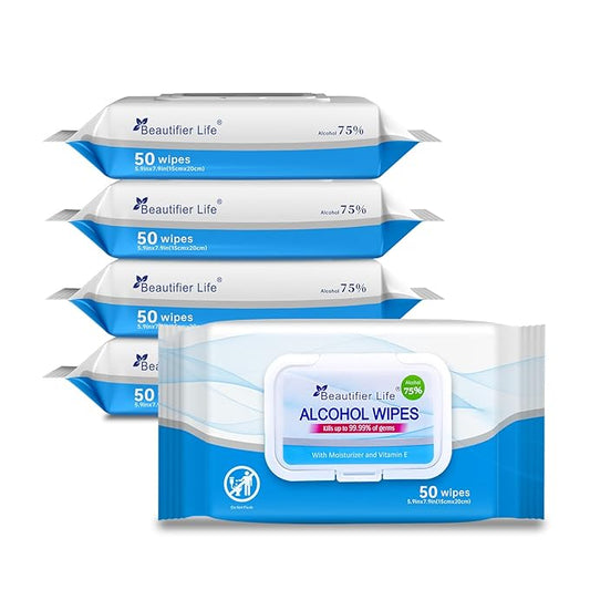 75% Alcohol Wet Hand Sanitizing Wipes - With Aloe, Moisturizer, and Vitamin E Formula - Premium Sanitizer for Travel, Home, Office, and School Use (Aloe, 200)-DeskLoop Office